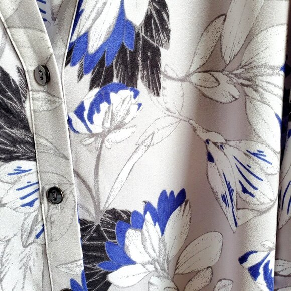 ALFANI BLOUSE SIZE 18 NEW WITH TAG FLORAL DESIGN ADJUSTED SLEEVES V-NECK - Picture 4 of 7